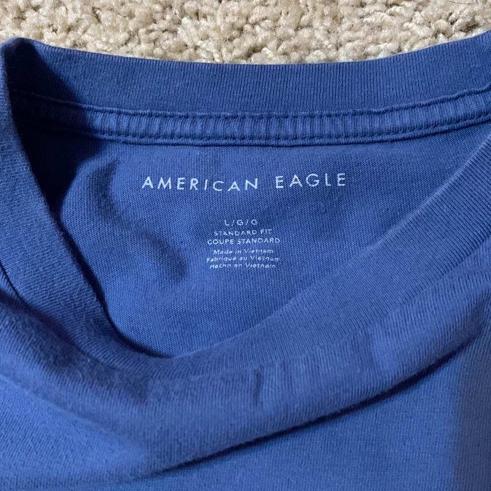 Men’s American Eagle Outfitters Blue Ombré Logo Short Sleeve T-Shirt Large - Picture 5 of 7